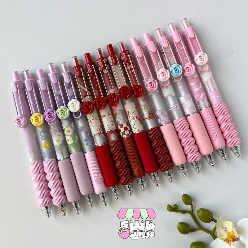 رواننویس کلیکی گریپ دار moka طرح گل