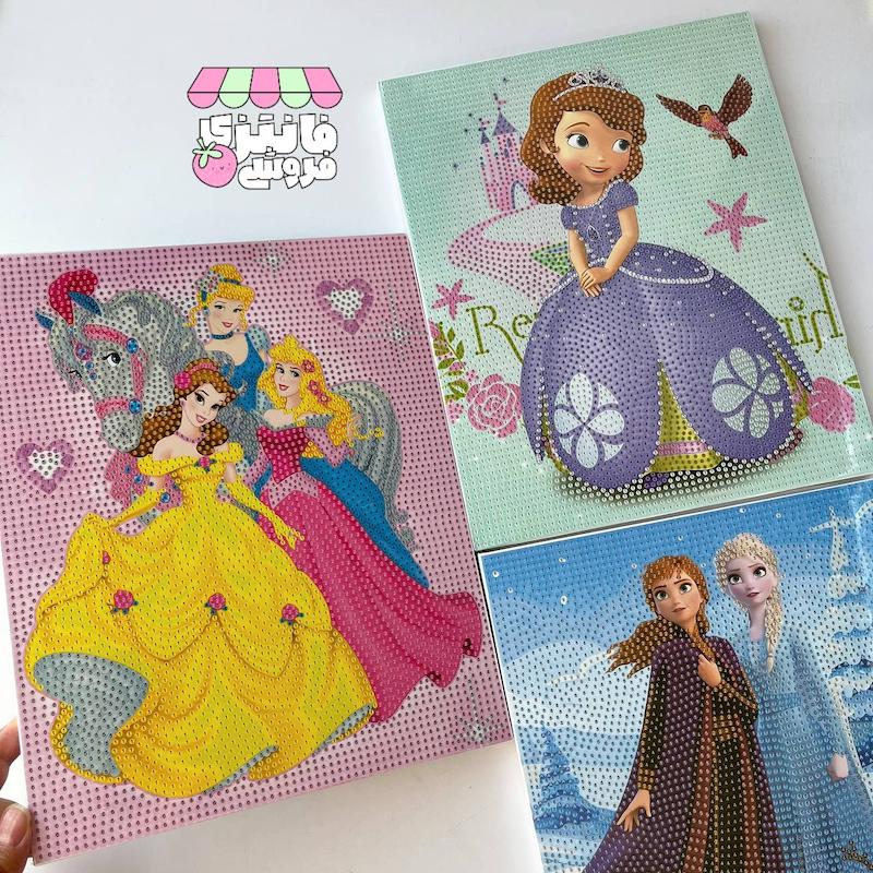 بوم نقاشی الماسی فول نگین ۳۰ در ۲۴ پرنسس