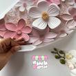 پوشه زیپی سایز A4 طرح گل سه بعدی