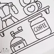 دفتر رنگ آمیزی جیبی طرح آشپزخانه