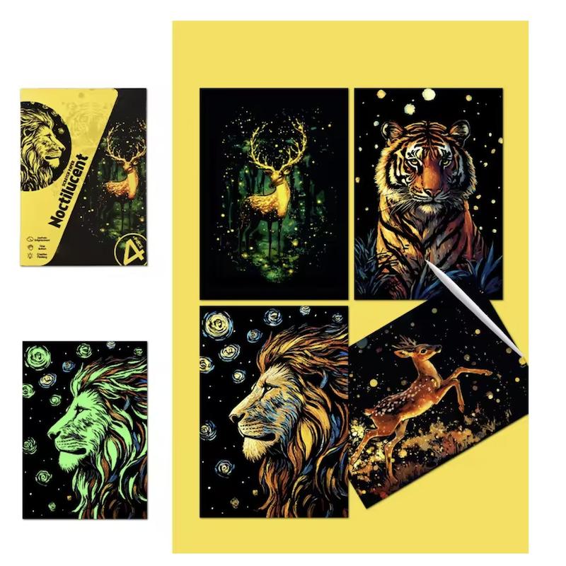 اسکرچ A5 شب تاب (4 عددی) کد 1