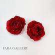 گوشواره گل رز ساتنی کد EF20