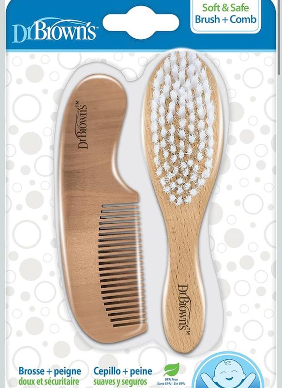 ست برس و شانه چوبی دکتر برنز (Dr. Brown's Wooden Brush & Comb)