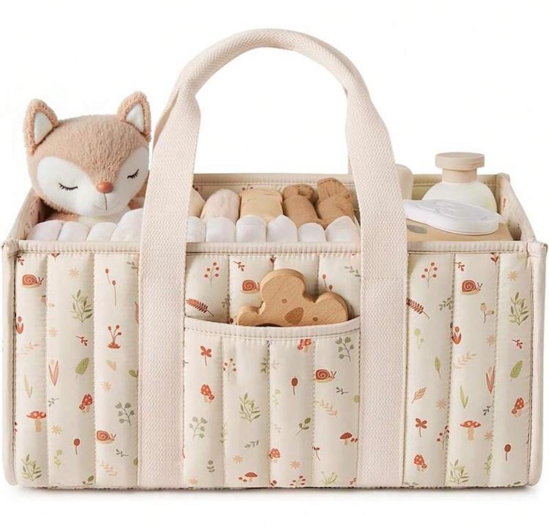 باکس نظم‌دهنده بدون دسته طرح گل و برگ (Floral Nursery Storage Basket)
