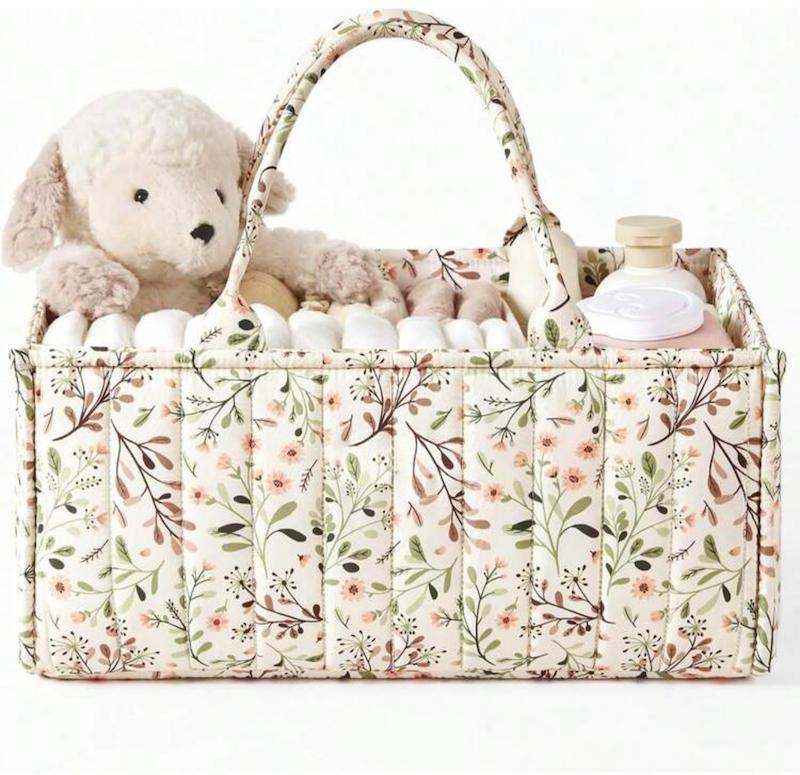 ارگانایزر و سبد حمل لوازم نوزاد طرح طبیعت (Floral Diaper Caddy Organizer)