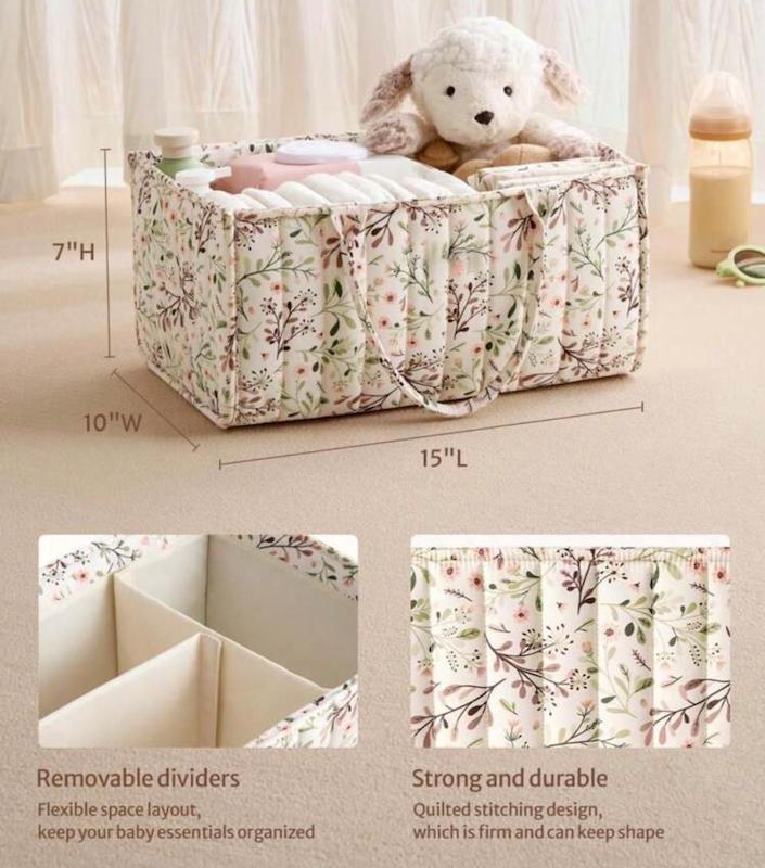 ارگانایزر و سبد حمل لوازم نوزاد طرح طبیعت (Floral Diaper Caddy Organizer)