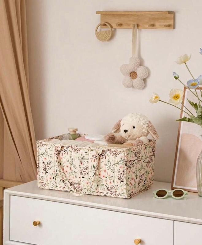 ارگانایزر و سبد حمل لوازم نوزاد طرح طبیعت (Floral Diaper Caddy Organizer)