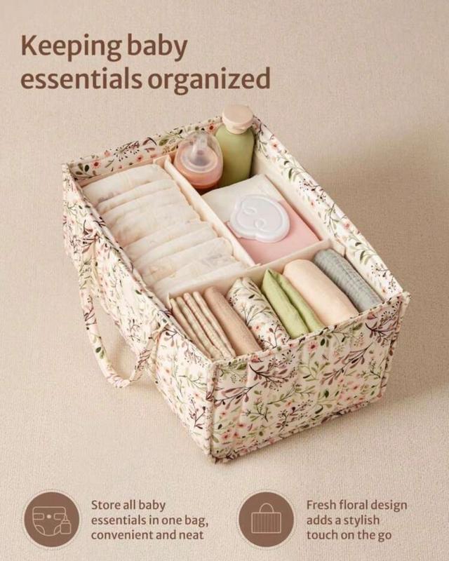 ارگانایزر و سبد حمل لوازم نوزاد طرح طبیعت (Floral Diaper Caddy Organizer)