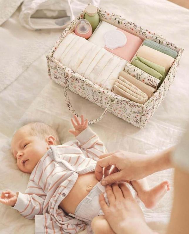 ارگانایزر و سبد حمل لوازم نوزاد طرح طبیعت (Floral Diaper Caddy Organizer)