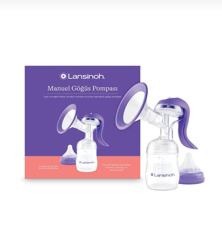 شیردوش دستی Lansinoh به همراه سرشیشه NaturalWave