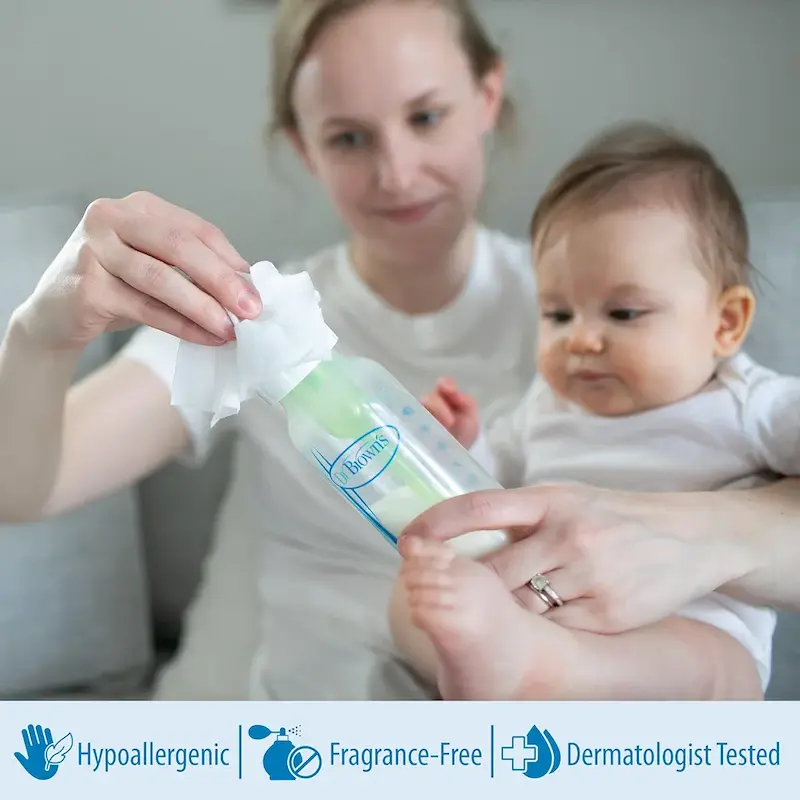 بسته ۴۰ عددی دستمال مرطوب تمیزکننده شیشه شیر و پستانک دکتر براونز | Dr. Brown's Pacifier and Bottle Wipes 