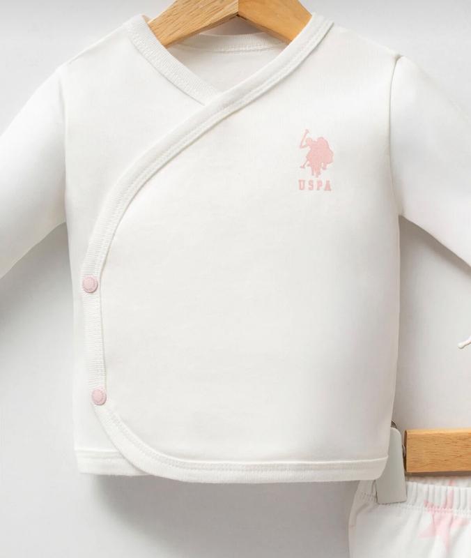 ست بیمارستانی دخترانه U.S. Polo Assn (رنگ سفید/صورتی)