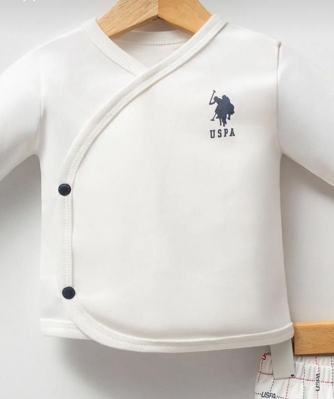 ست ۱۰ تکه بیمارستانی پسرانه U.S. Polo Assn (رنگ سفید/سرمه‌ای)