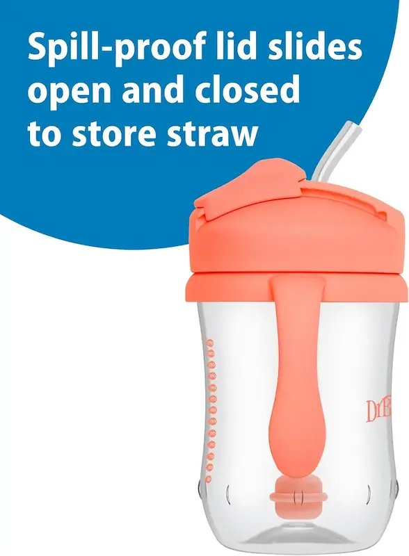 لیوان نی‌دار ارگونومیک کودک دکتر براونز |  Dr. Brown's Milestones Baby's First Straw Cup
