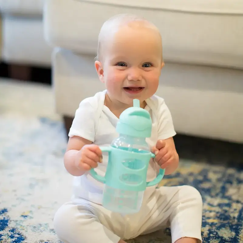 ست دو عددی لیوان نی‌دار ارگونومیک دهانه گشاد دکتر براونز | Dr. Brown's Milestones Wide-Neck Sippy Straw Bottle