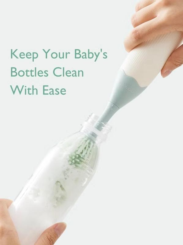 فرچه شیشه‌شور پمپ‌دار و فوم‌ساز مامکوزی (Momcozy Push-Press Bottle Brush Kit)