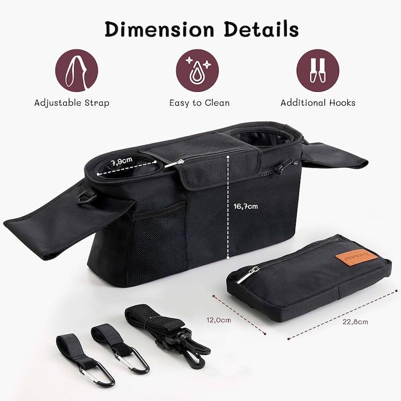 کیف منظم‌کننده کالسکه مامکوزی (Momcozy Universal Stroller Organizer)