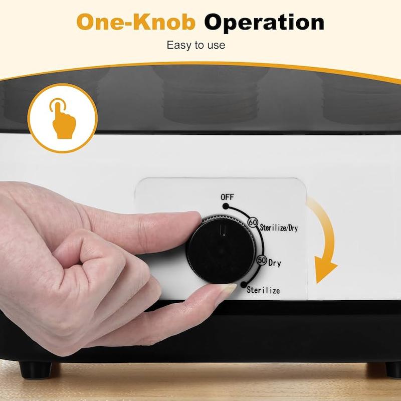 دستگاه استریل‌کننده و خشک‌کن ۳ در ۱ شیشه‌شیر (3-in-1 Electric Steam Sterilizer & Dryer)