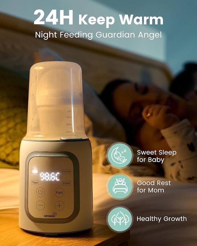 گرم‌کن ۱۰ کاره و استریل‌کننده سریع شیشه‌شیر گرونزی (GROWNSY 10-in-1 Fast Baby Bottle Warmer & Steriliser)
