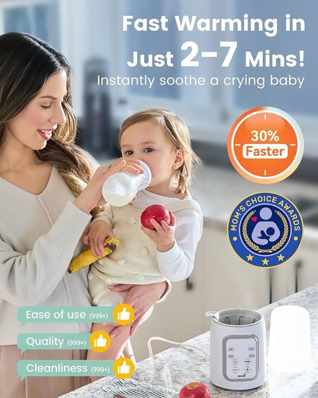 گرم‌کن ۱۰ کاره و استریل‌کننده سریع شیشه‌شیر گرونزی (GROWNSY 10-in-1 Fast Baby Bottle Warmer & Steriliser)