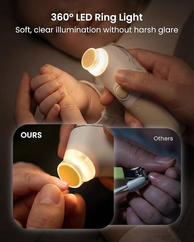 ناخنگیر برقی نوزاد گرونزی به همراه چراغ LED (GROWNSY Electric Baby Nail Trimmer)