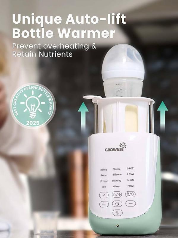 گرم‌کن هوشمند شیشه‌شیر گرونزی مدل Auto-Lift (GROWNSY Auto-Lift Nutri Bottle Warmer)