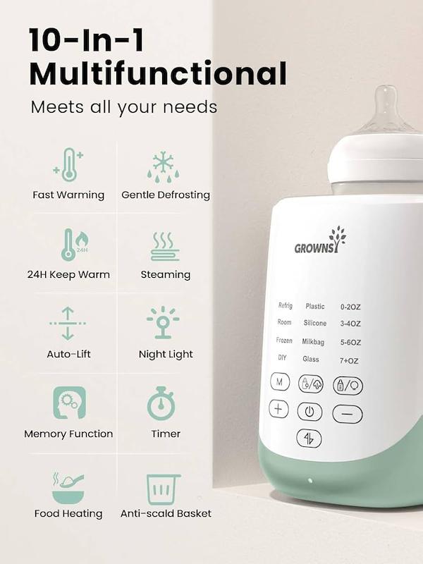 گرم‌کن هوشمند شیشه‌شیر گرونزی مدل Auto-Lift (GROWNSY Auto-Lift Nutri Bottle Warmer)
