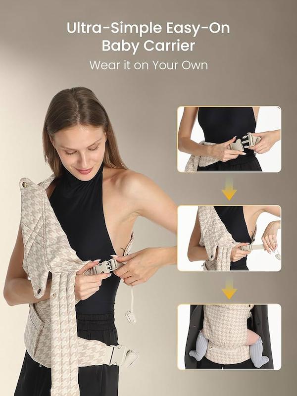 آغوشی ارگونومیک طرح هاندستوث گرونزی (GROWNSY Houndstooth Baby Carrier)