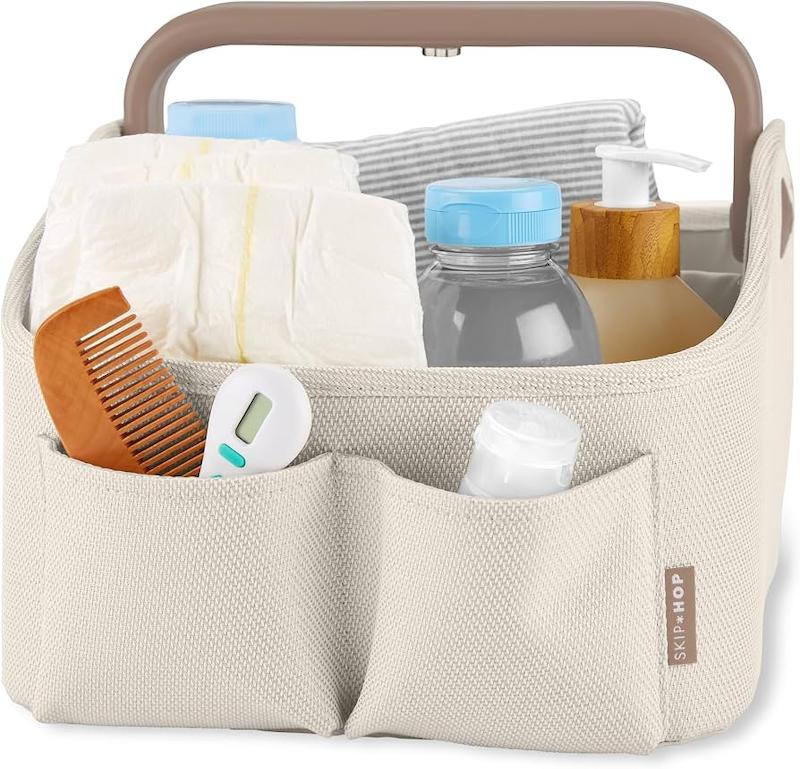 ارگانایزر و سبد لوازم نوزاد چراغ‌دار اسکیپ هاپ (Skip Hop Light-Up Diaper Caddy - Oat)