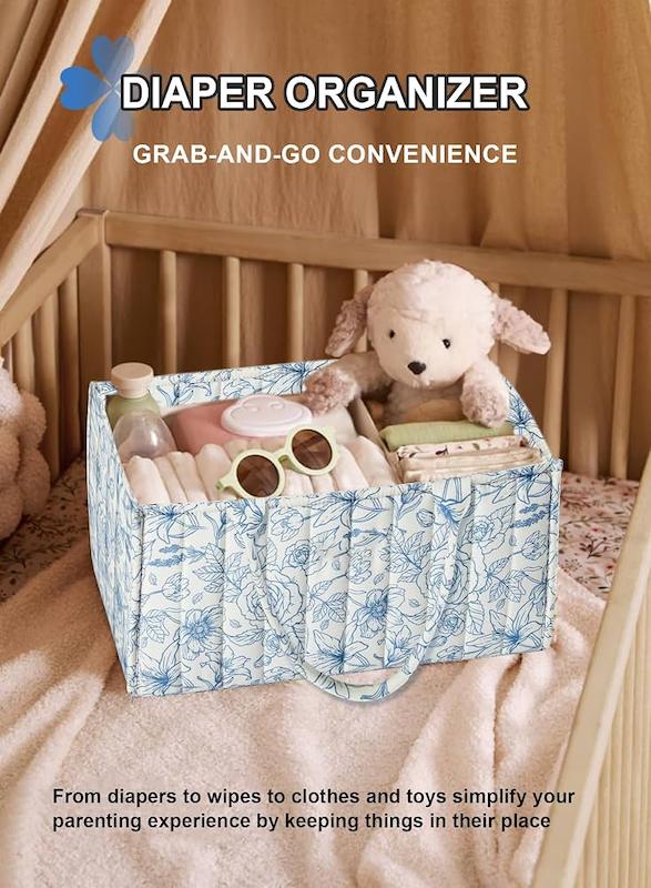 سبد نظم‌دهنده و حمل لوازم نوزاد هوم‌مارکت (Homarket Diaper Caddy Organizer - Vintage Rose)