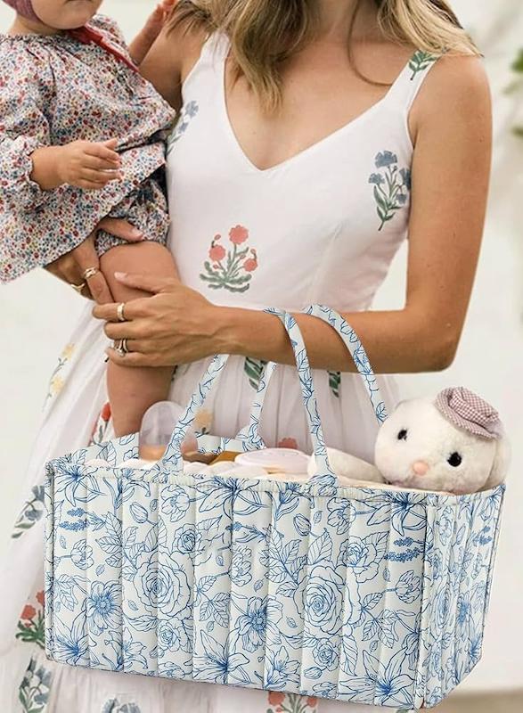 سبد نظم‌دهنده و حمل لوازم نوزاد هوم‌مارکت (Homarket Diaper Caddy Organizer - Vintage Rose)