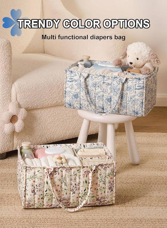 سبد نظم‌دهنده و حمل لوازم نوزاد هوم‌مارکت (Homarket Diaper Caddy Organizer - Vintage Rose)