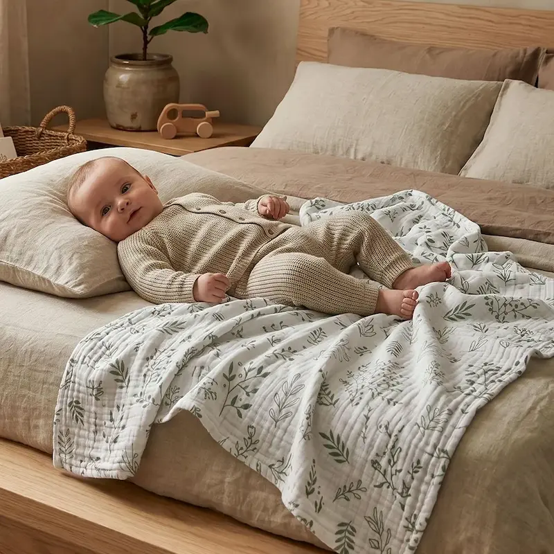پک ۳ تایی پتو قنداق موسلین نوزاد | Muslin Swaddle Blankets