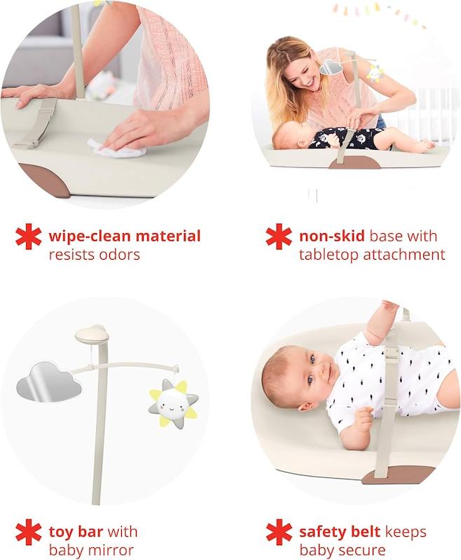 تشک تعویض پوشک اسکیپ هاپ مدل Nursery Style (Skip Hop Nursery Style Wipe Clean Changing Pad - Oat)