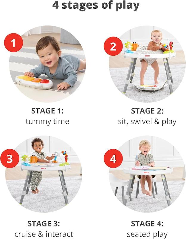 مرکز بازی و اکتیویتی سنتر ۳ مرحله‌ای اسکیپ هاپ (Skip Hop Baby Activity Center - Grey)