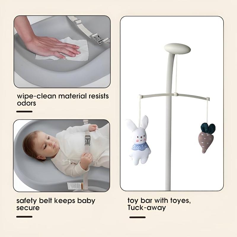 تشک تعویض ارگونومیک بیونتی به همراه میله اسباب‌بازی (Beauenty Baby Changing Pad - Grey)
