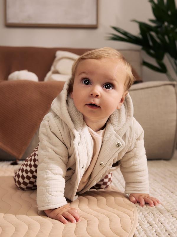 ​ژاکت نوزادی کرم‌پوشش‌دار مدل «کراینکل» | Next baby
