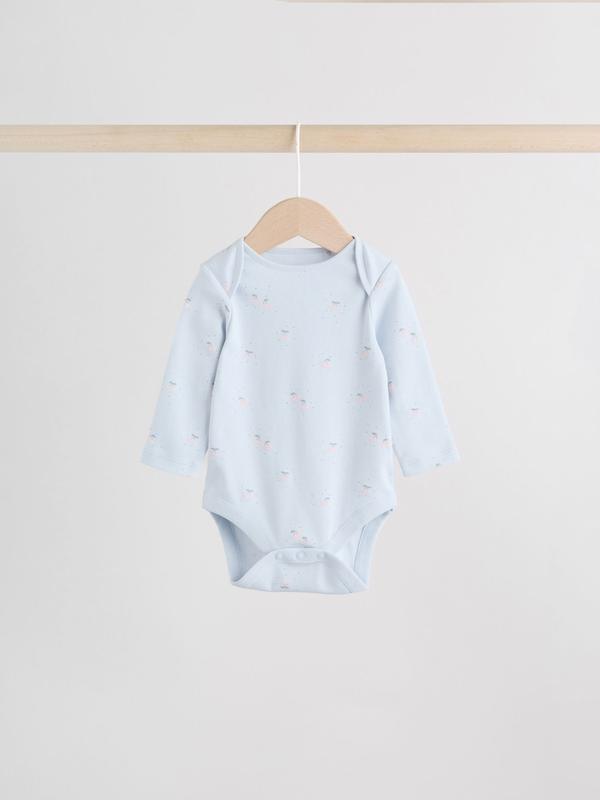ست ۵ عددی بادی آستین بلند نوزادی طرح‌دار پاستیلی | Next baby Bodysuits