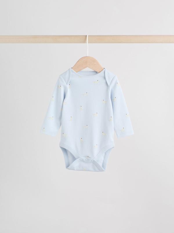ست ۵ عددی بادی آستین بلند نوزادی طرح‌دار پاستیلی | Next baby Bodysuits