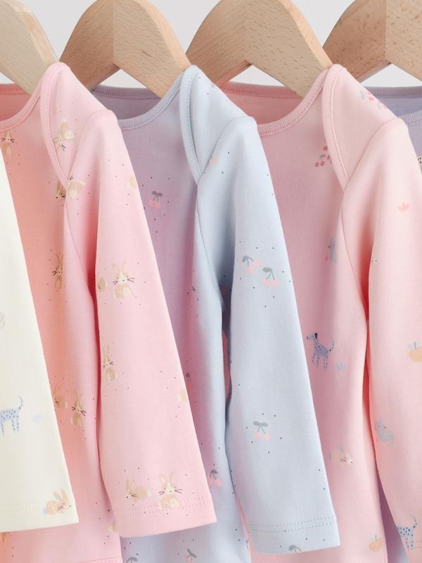 ست ۵ عددی بادی آستین بلند نوزادی طرح‌دار پاستیلی | Next baby Bodysuits