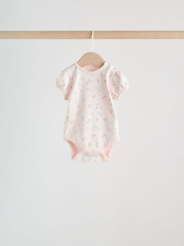 ست ۵ عددی بادی آستین کوتاه دخترانه صورتی | Next baby Bodysuits