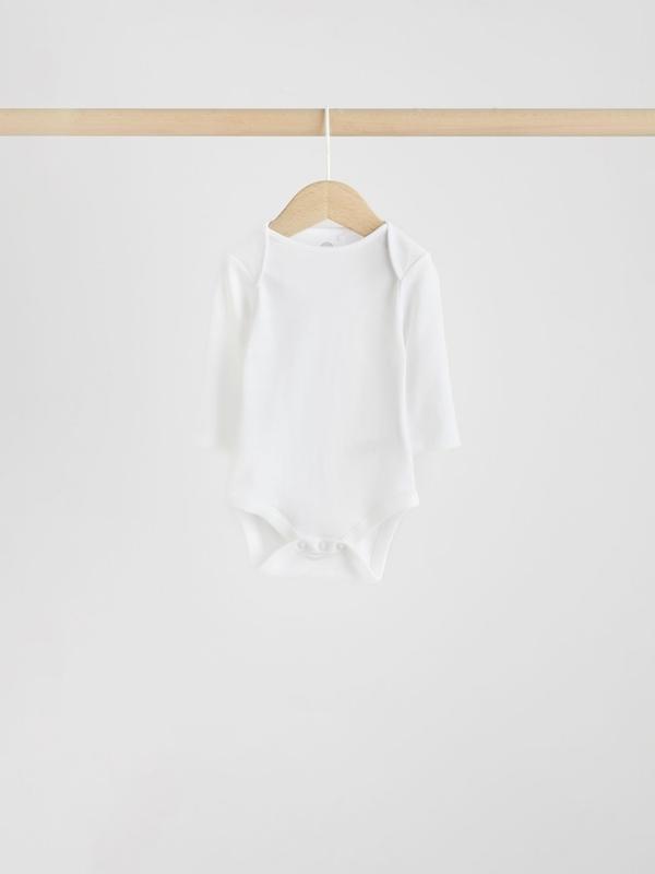 ست ۵ عددی بادی آستین بلند نوزادی آبی و سفید | Next Baby Long Sleeve Bodysuits