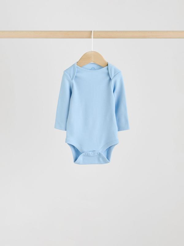 ست ۵ عددی بادی آستین بلند نوزادی آبی و سفید | Next Baby Long Sleeve Bodysuits