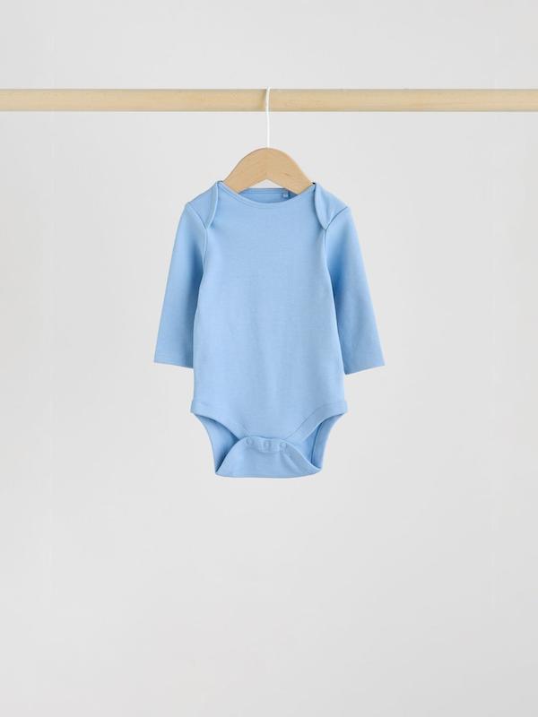 ست ۵ عددی بادی آستین بلند نوزادی آبی و سفید | Next Baby Long Sleeve Bodysuits