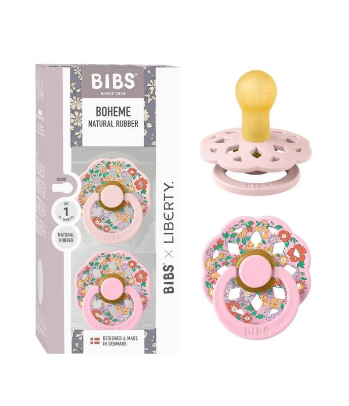 پستانک ۲ عددی بیبس مدل Boheme همکاری با برند Liberty (BIBS X Liberty Boheme - Oscar Meadow-Blossom)