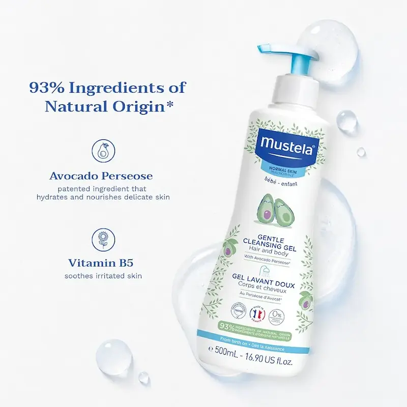 ژل شستشوی ملایم مو و بدن کودک ماستلا  | Mustela Gentle Cleansing Gel – Hair & Body Wash 500ml