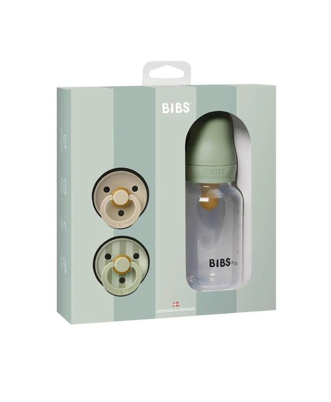 ست هدیه نوزاد بیبس مدل اسپرینکل رنگ سبز مریم‌گلی (BIBS Baby Sprinkle Gift Set - Sage 0-6M)