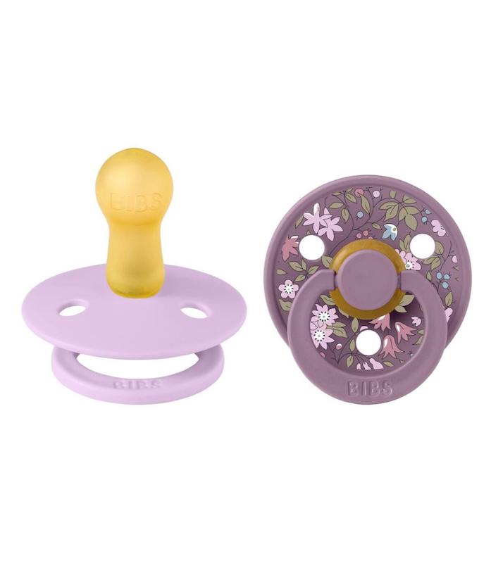 پستانک ۲ عددی بیبس مدل Colour کلکسیون لیبرتی طرح بابونه بنفش (BIBS X Liberty Colour - Chamomile Lawn / Violet Sky 6M+)