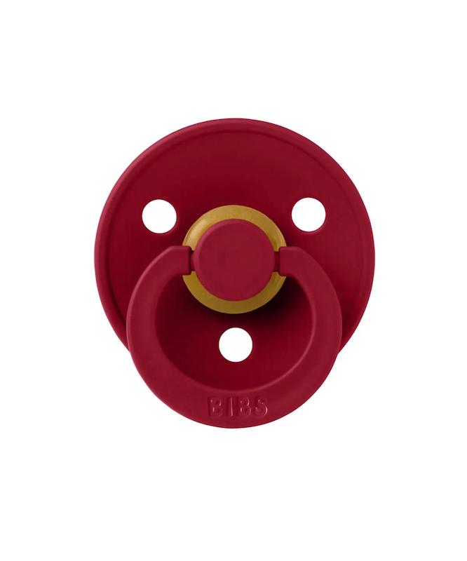 پستانک تک عددی بیبس مدل Colour رنگ یاقوتی (BIBS Colour Latex Pacifier - Ruby 6M+)