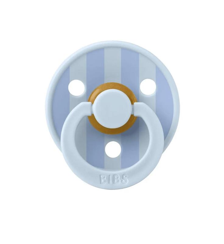 پستانک بیبس کلکسیون استودیو طرح راه راه آبی روشن (BIBS Studio Colour Block - Dusty Blue 6M+)